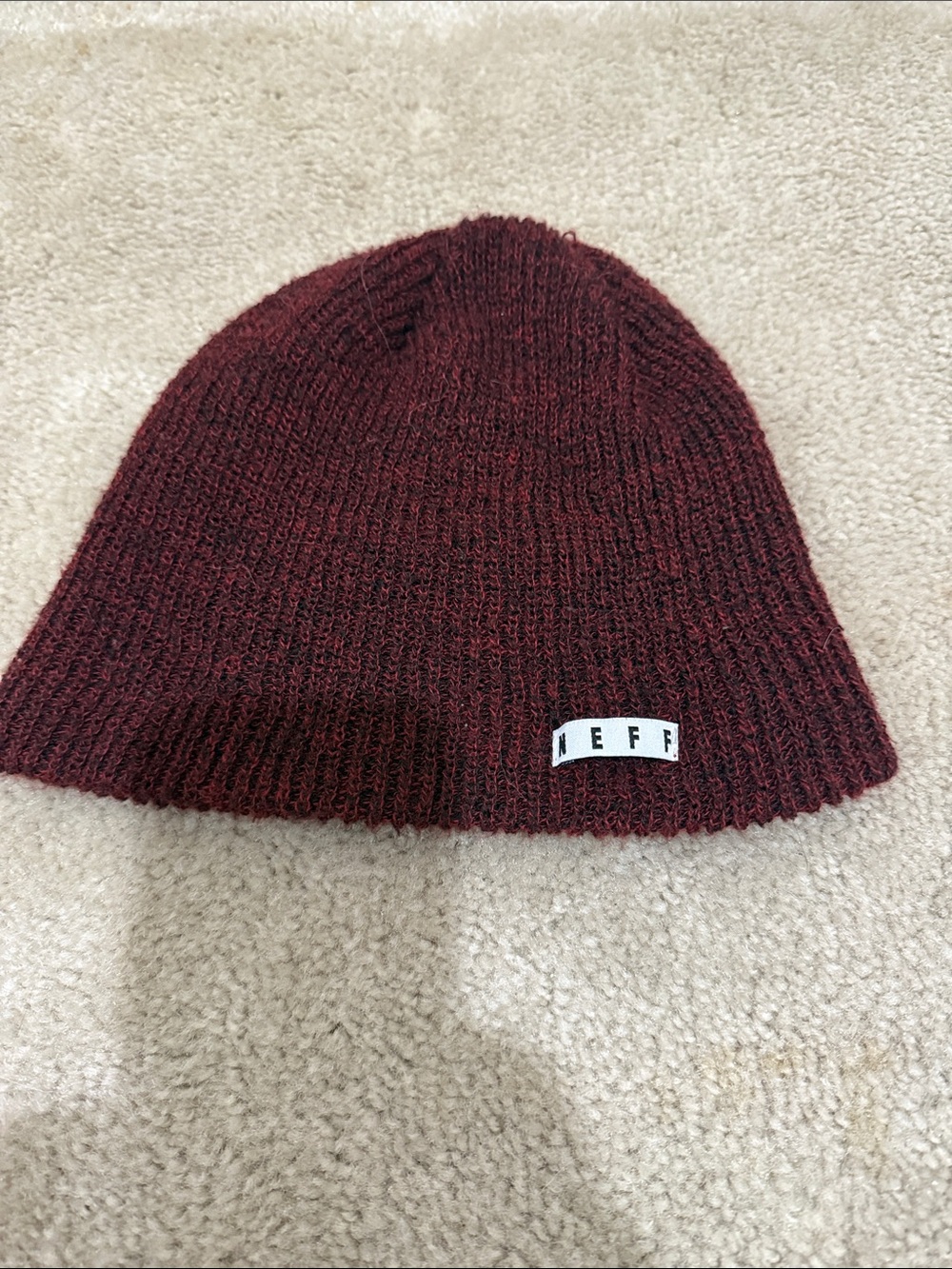 Neff Burgundy Ribbed Beanie